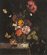 Lachtropius, Nicolaes Flowers in a Gold Vase oil on canvas